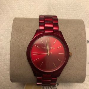 MICHAEL KORS stainless steel red watch